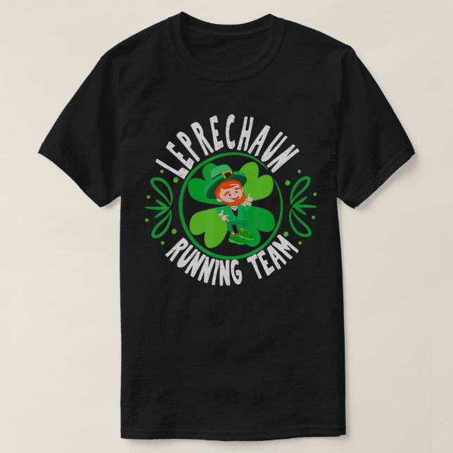Leder Team St Patricks Day, halv Marathon Funny T Shirt (Design framsida)