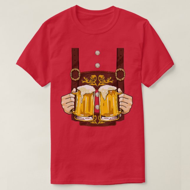 Lederhosen Costume Oktoberfest Manar Prost Beer Mu T Shirt (Design framsida)