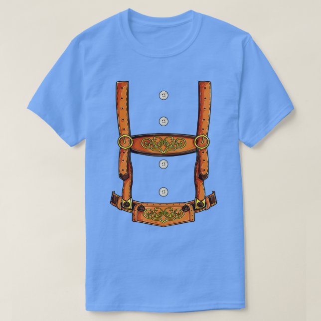 Lederhosen Costume  Oktoberfest Men German Beer Fe T Shirt (Design framsida)