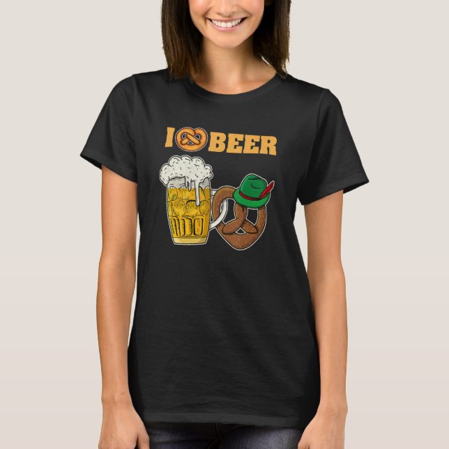 Lederhosen Dirndl Beer Beer Mug Volksfest Bavaria T Shirt (Framsida)