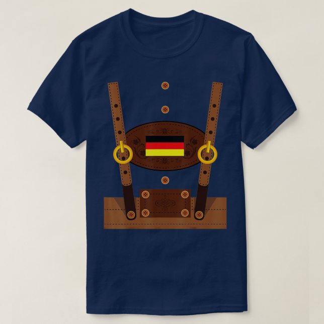 Lederhosen  Funny Oktoberfest Germany Costume  T Shirt (Design framsida)