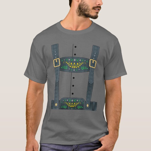 Lederhosen Oktoberfest eller Halloween Costume T Shirt (Framsida)