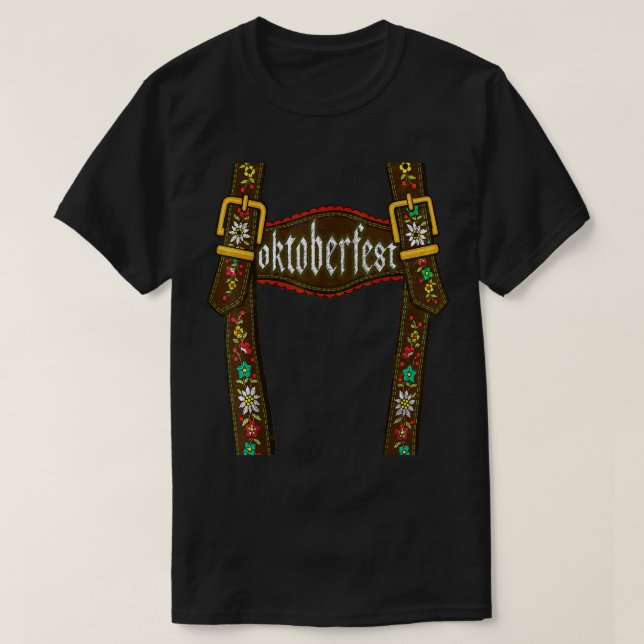Lederhosen Suspenders Oktoberfest Bavarian Mun T Shirt (Design framsida)