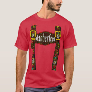 Lederhosen Suspenders Oktoberfest Bavarian München T Shirt