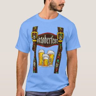Lederhosen Suspenders Oktoberfest Bavarian München T Shirt