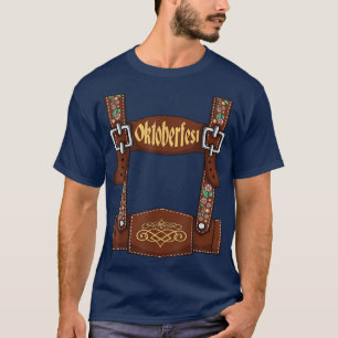 Lederhosen Suspenders Oktoberfest Bavarian München T Shirt
