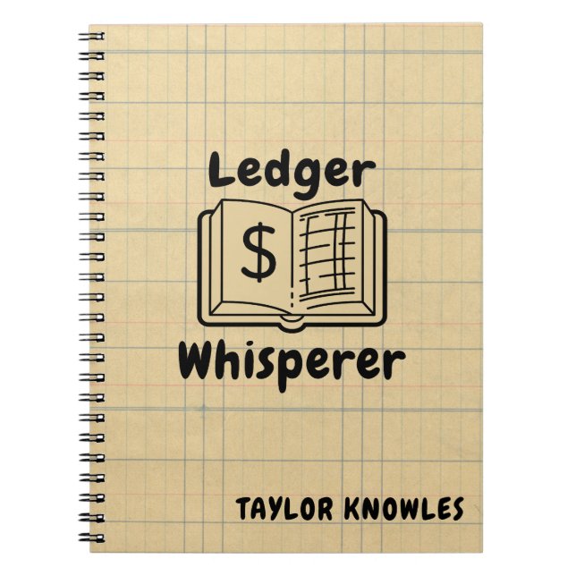Ledger Whisperer Bookkeeper-foto för anteckningsbo Anteckningsbok (Framsidan)