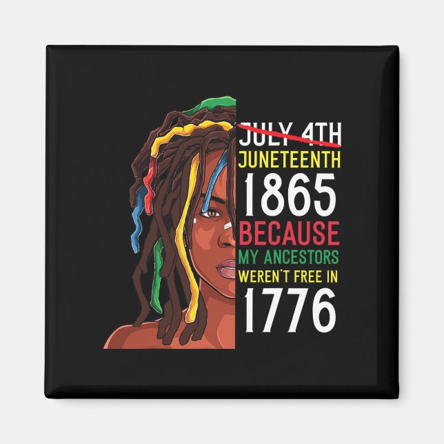 Ledig 1776 juli 4:e svartvit gäst magnet (Framsidan)