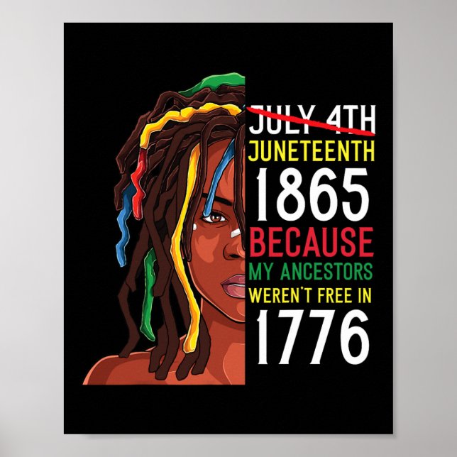 Ledig 1776 juli 4:e svartvit gäst poster (Framsidan)
