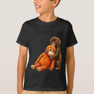 Ledig apa punch meme med en orange leksak jag mår t shirt