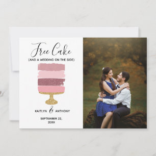 Ledig cake-nuny Modern Photo Bröllop spara datum Datumet