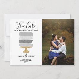 Ledig cake-nuny Modern Photo Bröllop spara datum Datumet