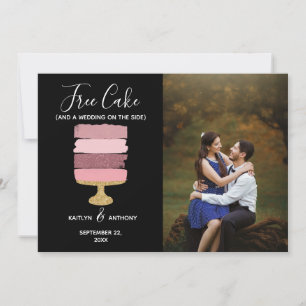Ledig cake-nuny Modern Photo Bröllop spara datum Datumet