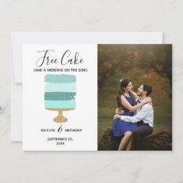 Ledig cake-nuny Modern Photo Bröllop spara datum Datumet