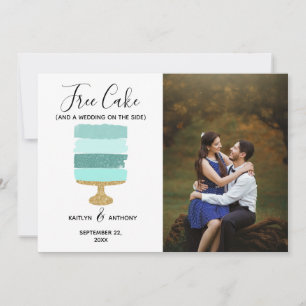 Ledig cake-nuny Modern Photo Bröllop spara datum Datumet
