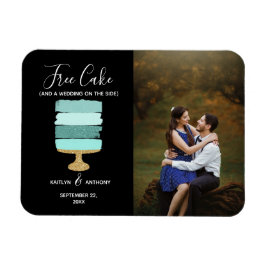 Ledig cake-nuny Modern Photo Bröllop spara datum Magnet
