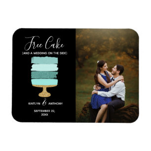Ledig cake-nuny Modern Photo Bröllop spara datum Magnet