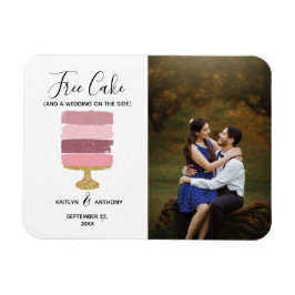 Ledig cake-nuny Modern Photo Bröllop spara datum Magnet