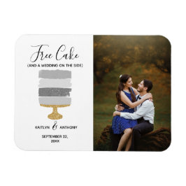Ledig cake-nuny Modern Photo Bröllop spara datum Magnet
