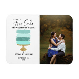 Ledig cake-nuny Modern Photo Bröllop spara datum Magnet