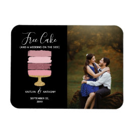 Ledig cake-nuny Modern Photo Bröllop spara datum Magnet