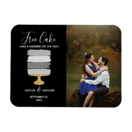 Ledig cake-nuny Modern Photo Bröllop spara datum Magnet