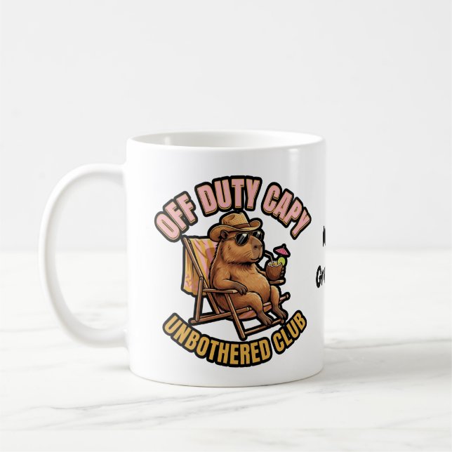 Ledig Capybara Obekymrad Klub Retro Strand Konst Kaffemugg (Vänster)
