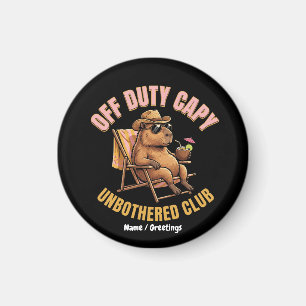 Ledig Capybara Obevärd Klubb Retro Strand Konst Magnet