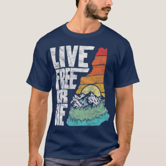 Ledig eller Die Retro New Hampshire Nature T Shirt