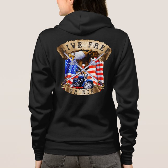 Ledig eller dyr, motorcykelpatriot, Eagle T Shirt (Baksida)