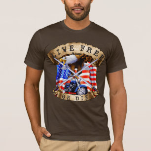 Ledig eller dyr, motorcykelpatriot, Eagle T Shirt