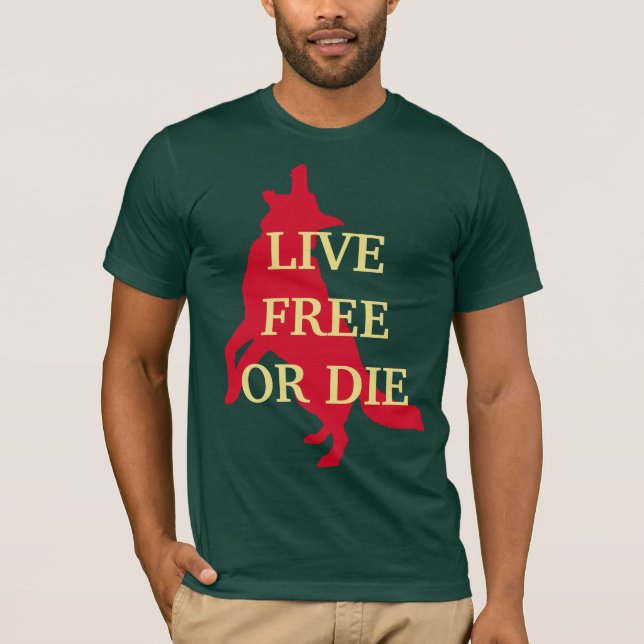 Ledig eller dyr t-tröja med Varg Tee (Framsida)