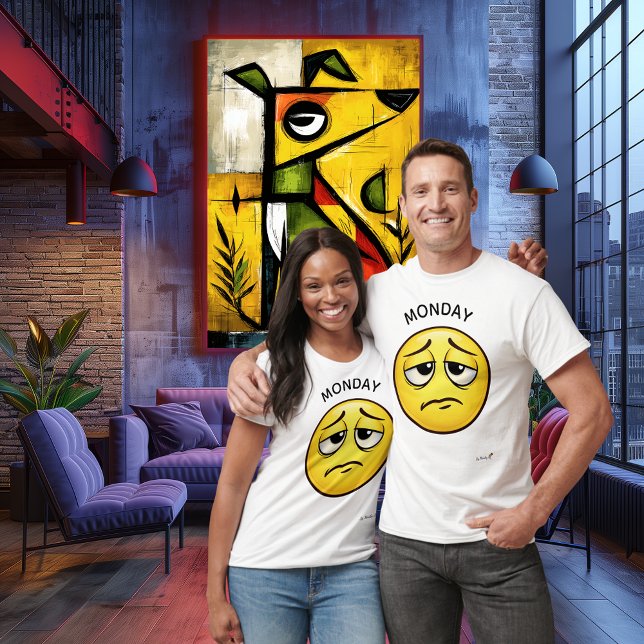 Ledig Emoji Måndagsstämning Minimalt Känslouttryck T Shirt (Skapare uppladdad)