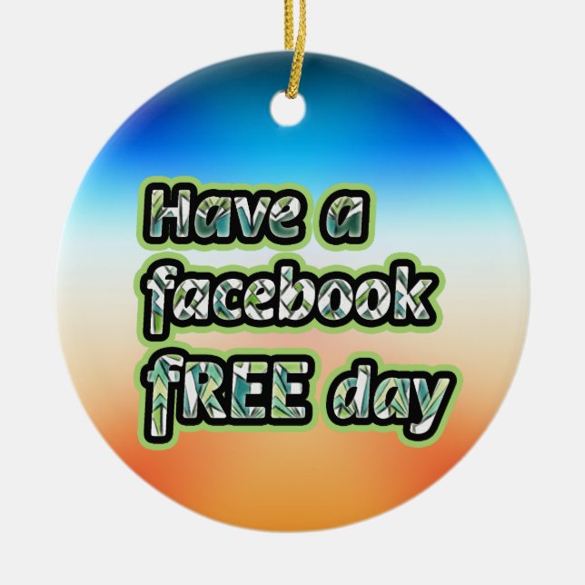Ledig Facebook-dag Julgransprydnad Keramik (Framsidan)