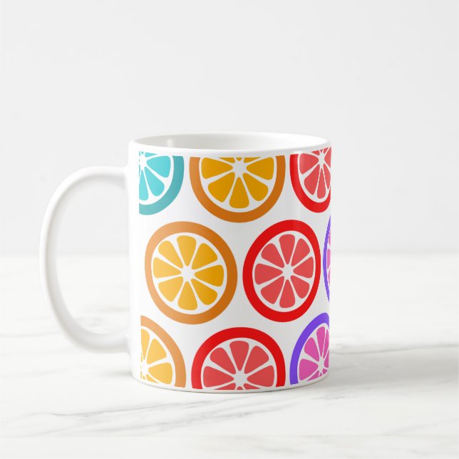 Ledig färgglad stor frukt 11 oz. kaffe te-mugg kaffemugg (Vänster)