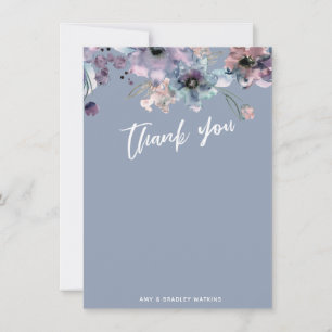 Ledig handskrifts typografi Blomst Dusty Blue Tack Kort