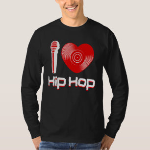 Ledig Jag älskar hiphop-musik Rap Fan Breakdance D T Shirt