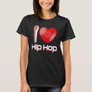 Ledig Jag älskar hiphop-musik Rap Fan Breakdance D T Shirt