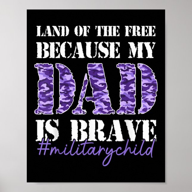 Ledig mark eftersom min pappa är Modig Militar Poster (Framsidan)