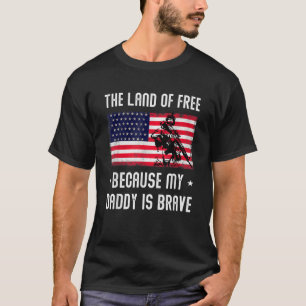 Ledig mark eftersom min pappa är Modig Militar T Shirt