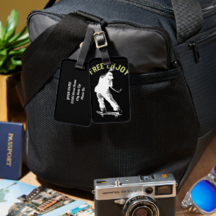 Ledig njut av Retro Urban-skateboarding Bagagebricka