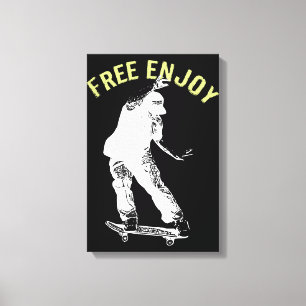 Ledig njut av Retro Urban-skateboarding Canvastryck