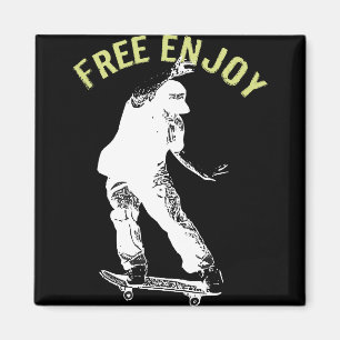 Ledig njut av Retro Urban-skateboarding Magnet