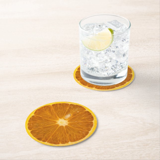 LEDIG ORANGE SLICE UNDERLÄGG PAPPER RUND (Insitu)