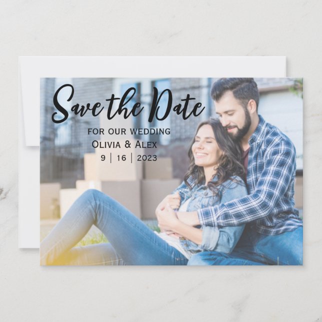 Ledig Platt Save The Date-kort Spara Datumet (Framsida)