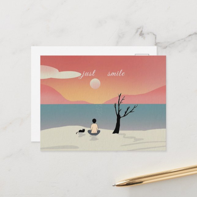 Ledig sjö och njut av livet vykort (Fram/Back In Situ)