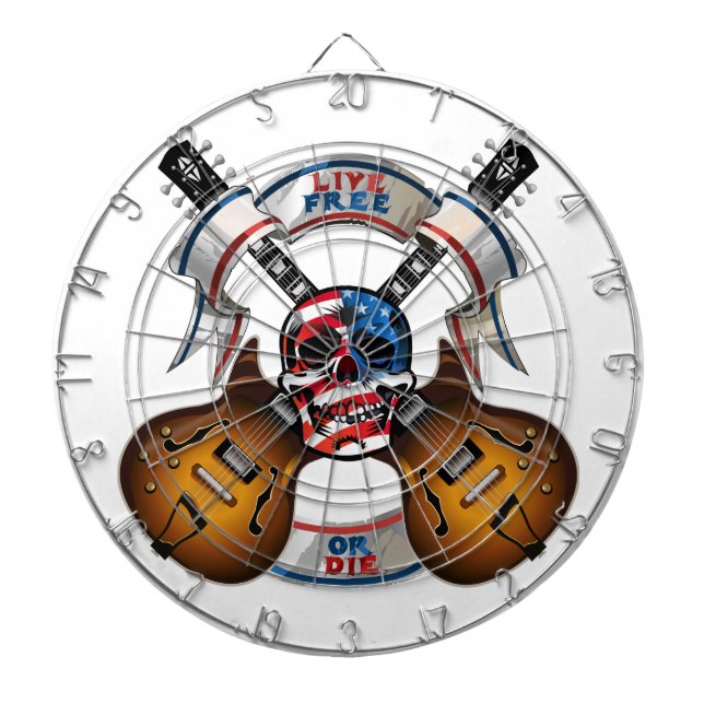 Ledig Skull och gitarrer Piltavla (Framsidan)