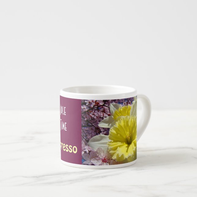 Ledig tid Espresso muggar Narcissblommor Mors dag Espressomugg (Framsida höger)