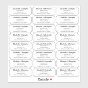 Ledig Tydlig Returadress i Tre Rader Genomskinlig Klistermärken
