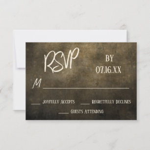 Ledig typografi RSVP, industriell grunge, ljus OSA Kort